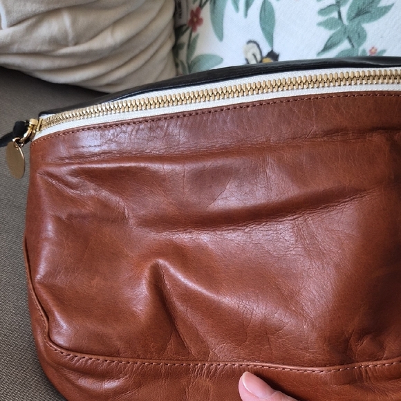 Clare V Two-Tone Leather Belt Bag Fanny Pack in Brown & Black - Picture 10 of 10